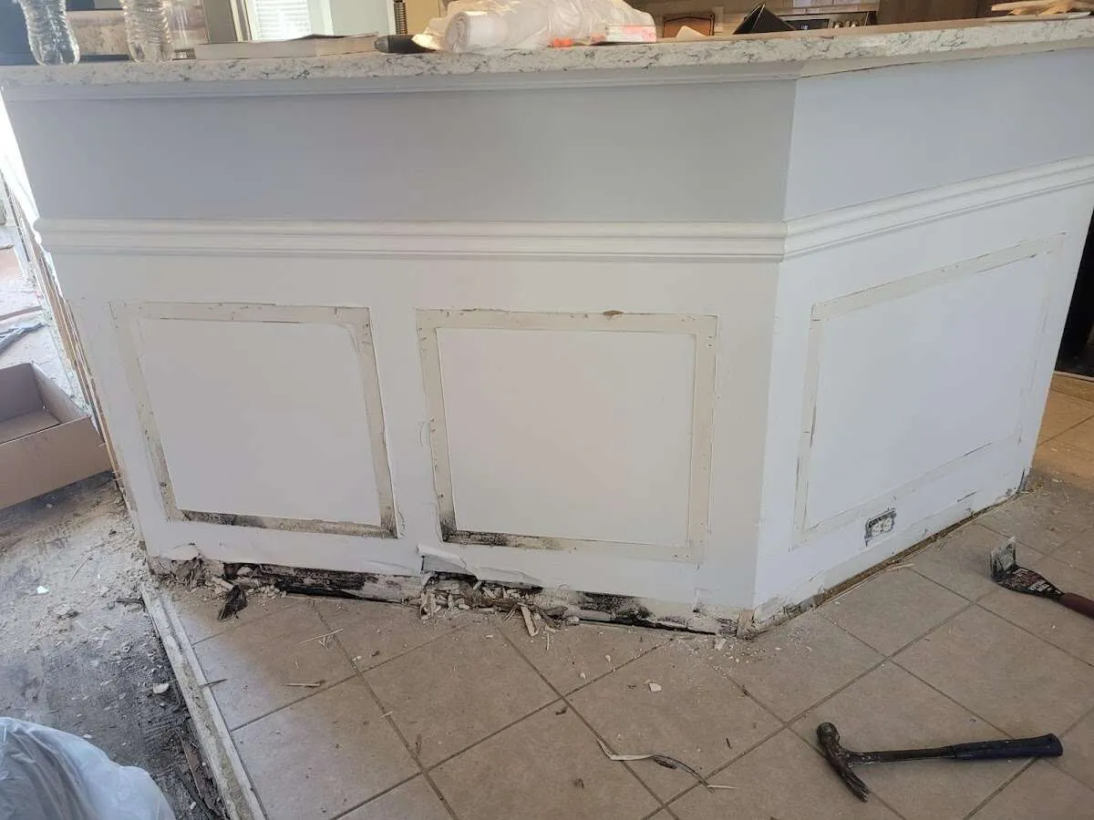 Water damage and mold on kitchen during Mold Inspection & Testing in Bayonne